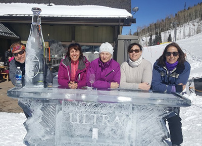 Hanging by the ice Bar